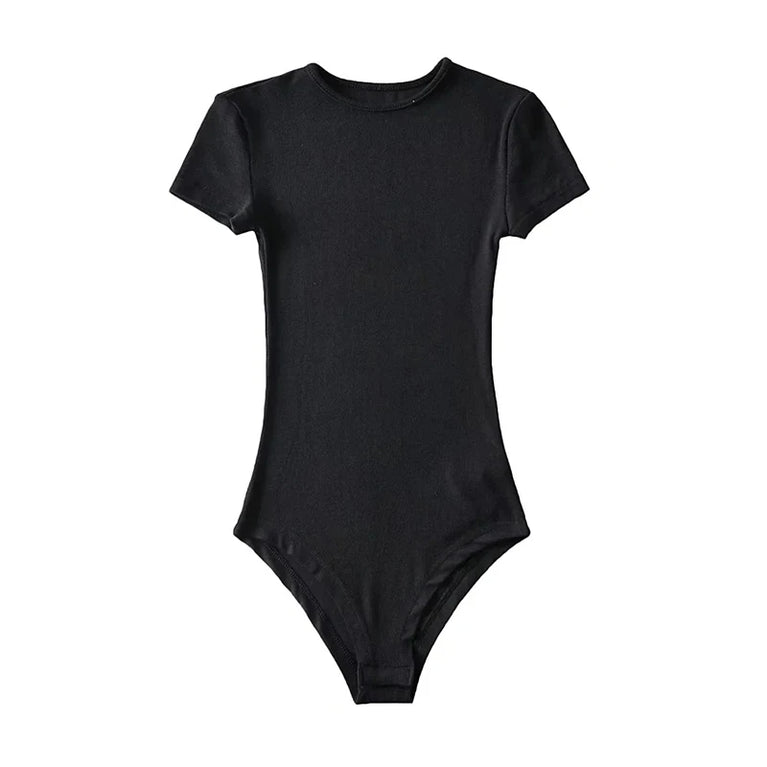Button-Detail Short Sleeve Bodysuit | Sexy Slim-Fit Summer Romper