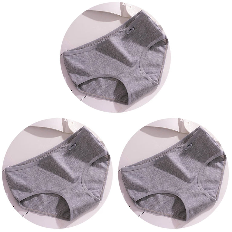 3pc Pure Cotton Briefs | Skin-Friendly Mid-Rise Comfort Set