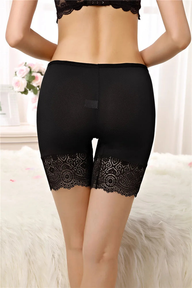 Seamless Lace Safety Shorts | High-Waist Anti-Chafing Boxers
