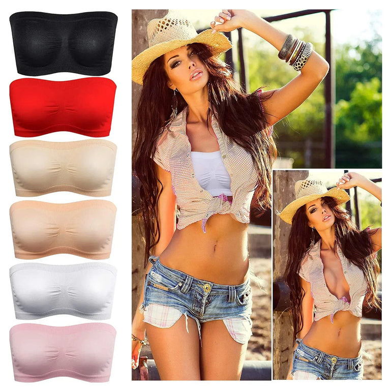 Breathable Mesh Tube Bra | Seamless Strapless Bandeau Top