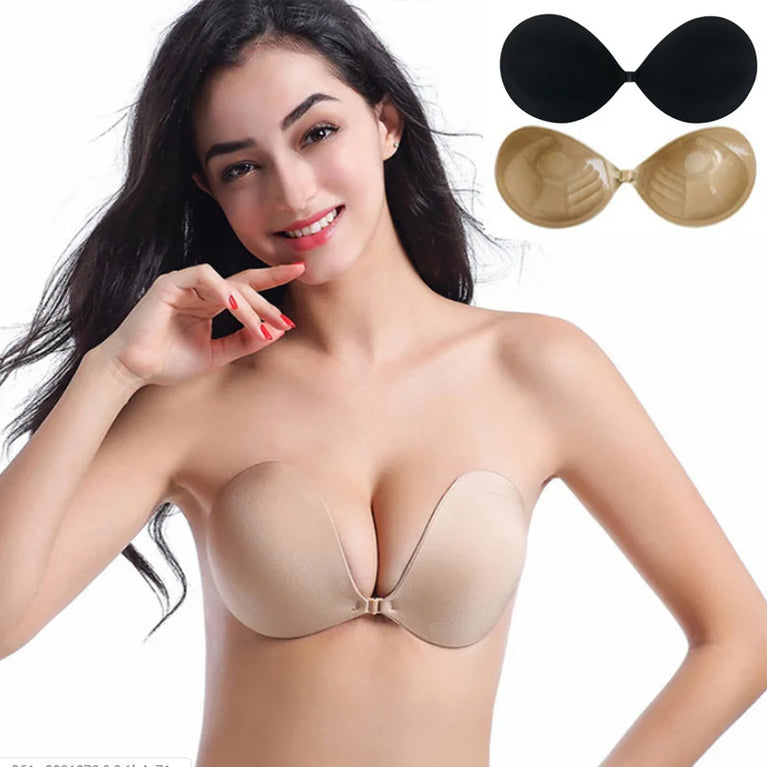 Invisible Silicone Adhesive Bra | Strapless Push-Up Stick-On