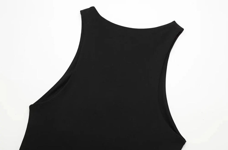 Halter Neck Skinny Bodysuit | Sexy Sleeveless Snap-Button Playsuit