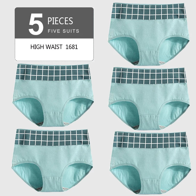 5pc High-Waist Cotton Briefs | Seamless Body Shaper Set