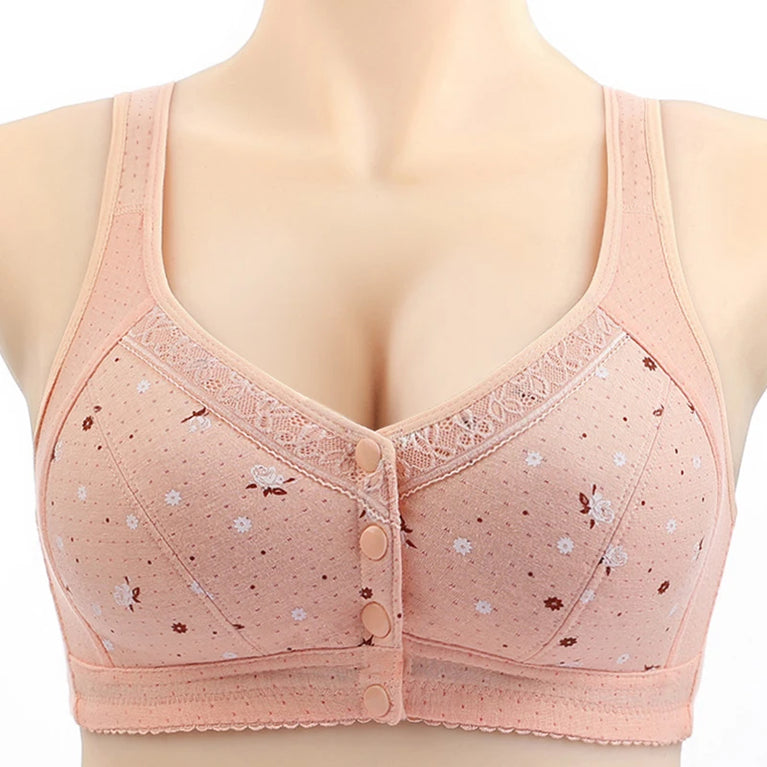 Front-Closure Seamless Bra Set – Wireless Sexy Lace Support
