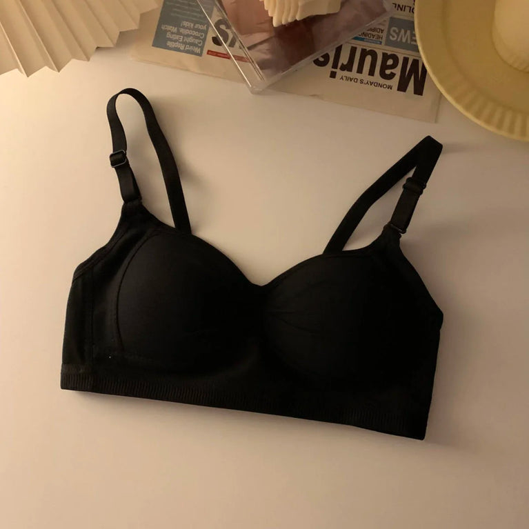 Pure Cotton Wireless V-Neck Bra | Anti-Sagging Comfort