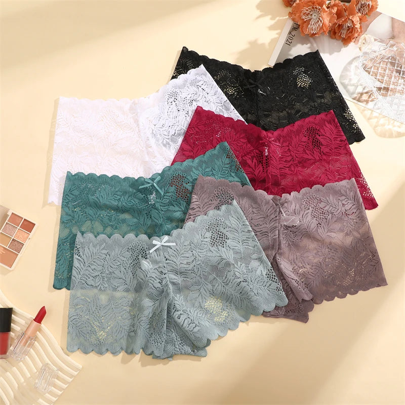 6pc Floral Lace Boyshorts | Sexy Low-Waist Briefs