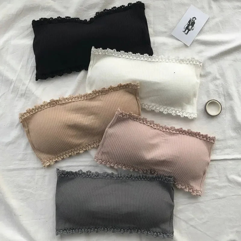 Summer Strapless Seamless Bra – Breathable Lace Chest Wrap