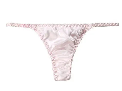 100% Pure Mulberry Silk G-String – Breathable Low-Rise Luxury Thong for Women