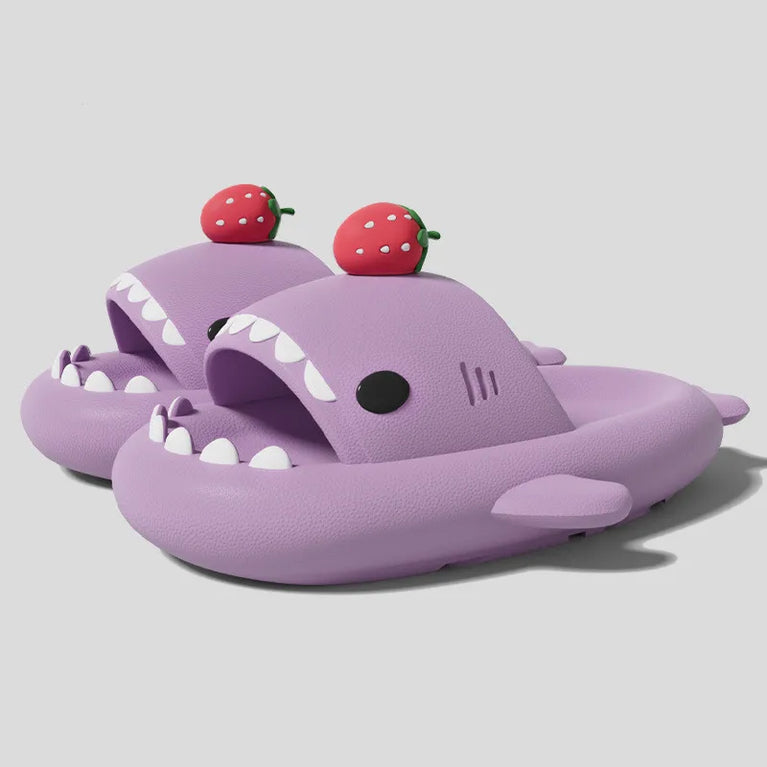 Glow-in-the-Dark Shark Slides | Thick Platform Summer Mules