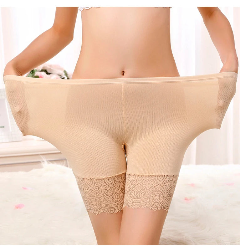 Seamless Lace Safety Shorts | High-Waist Anti-Chafing Boxers