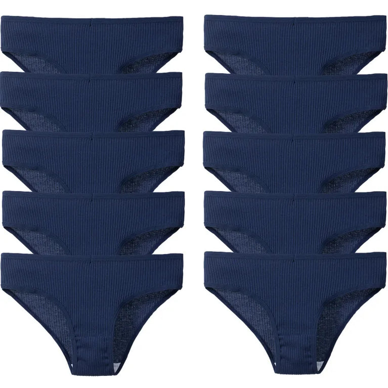10pc Soft Cotton Briefs | Sexy Breathable Low-Waist Set