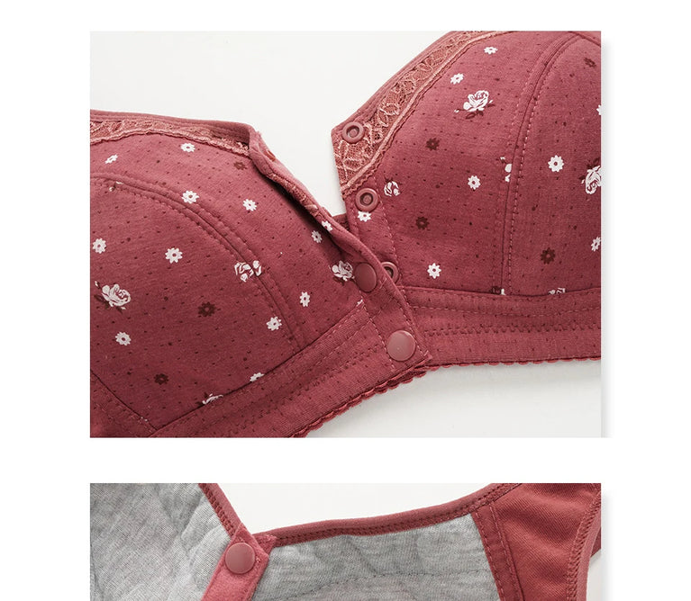 Front-Closure Seamless Bra Set – Wireless Sexy Lace Support