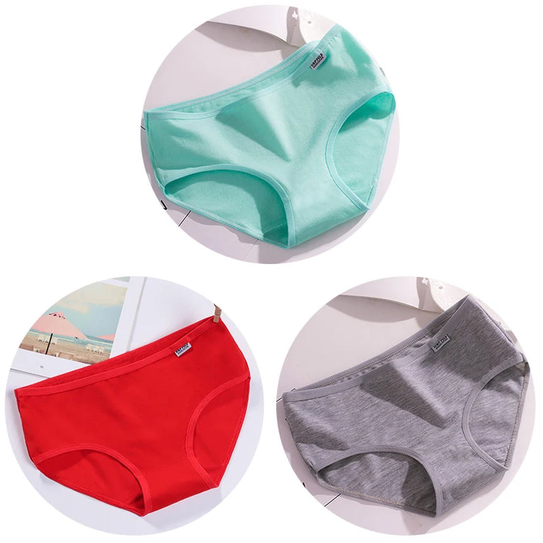 3pc Pure Cotton Briefs | Skin-Friendly Mid-Rise Comfort Set