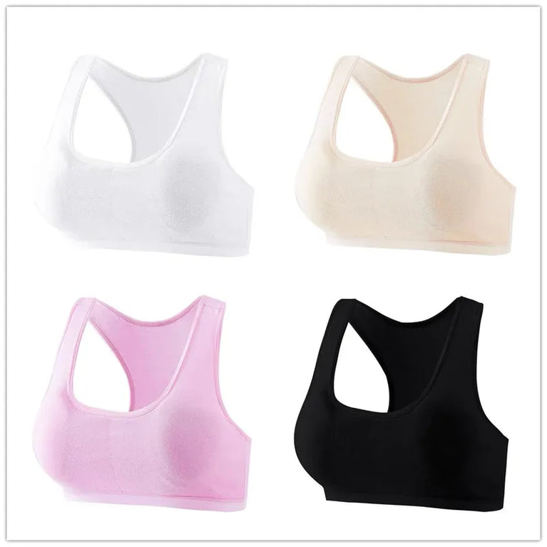Girls' Anti-Peeping Sport Training Bra | Soft Cotton Underwear