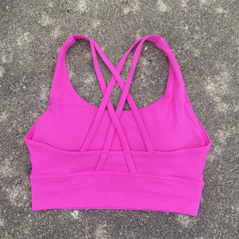 High-Support Cross-Strap Sports Bra | Professional Yoga Vest
