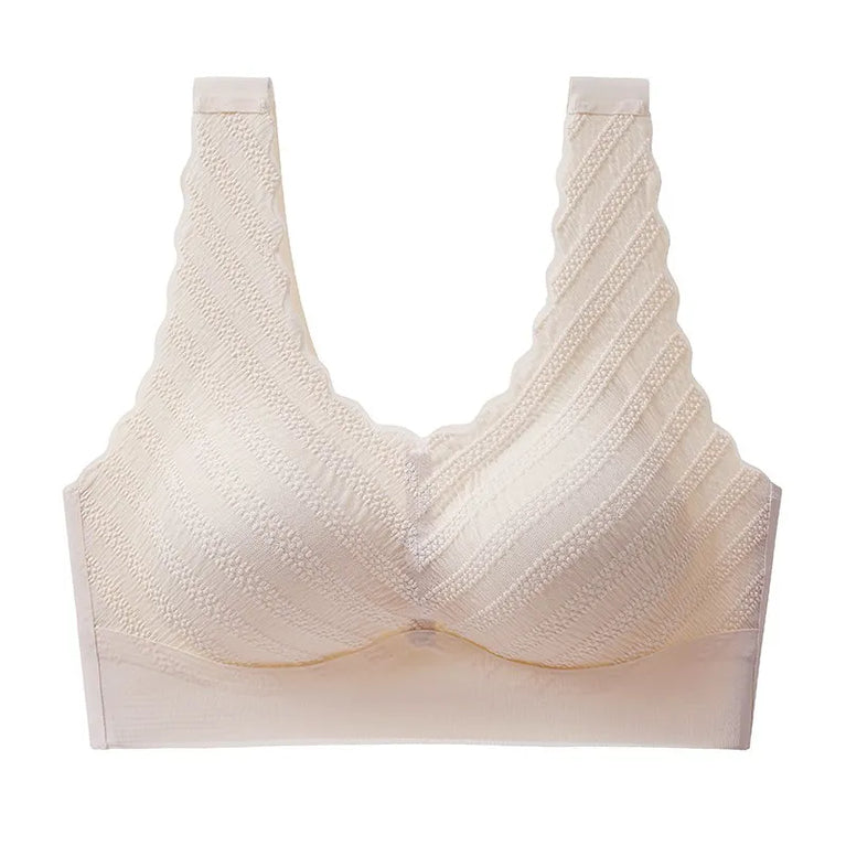 Floral Lace Backless Bralette – Seamless Wireless Elegance