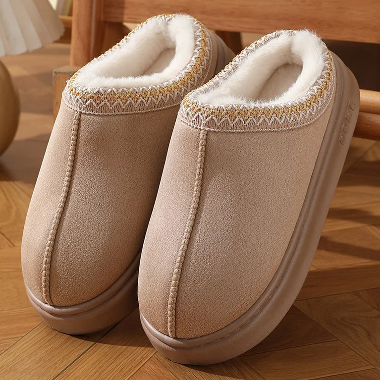 Plush Winter Platform Slippers | Warm Non-Slip Home Shoes