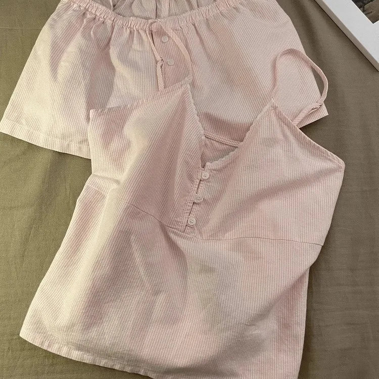 New Cotton Summer Pajama Set | Short Sleeve Home Suit