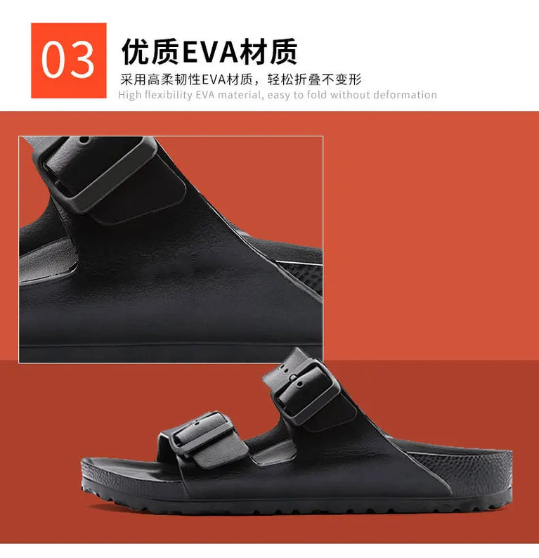 Double Buckle Slides | Thick Sole Anti-Skid Sandals