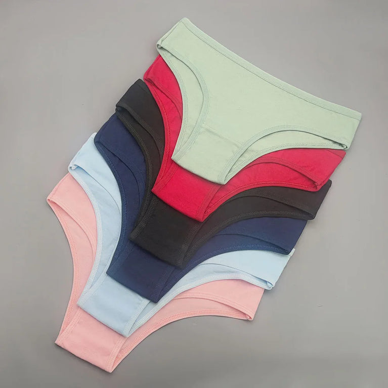 5pc Cotton Bikini Thongs | Low-Waist Brazilian Set