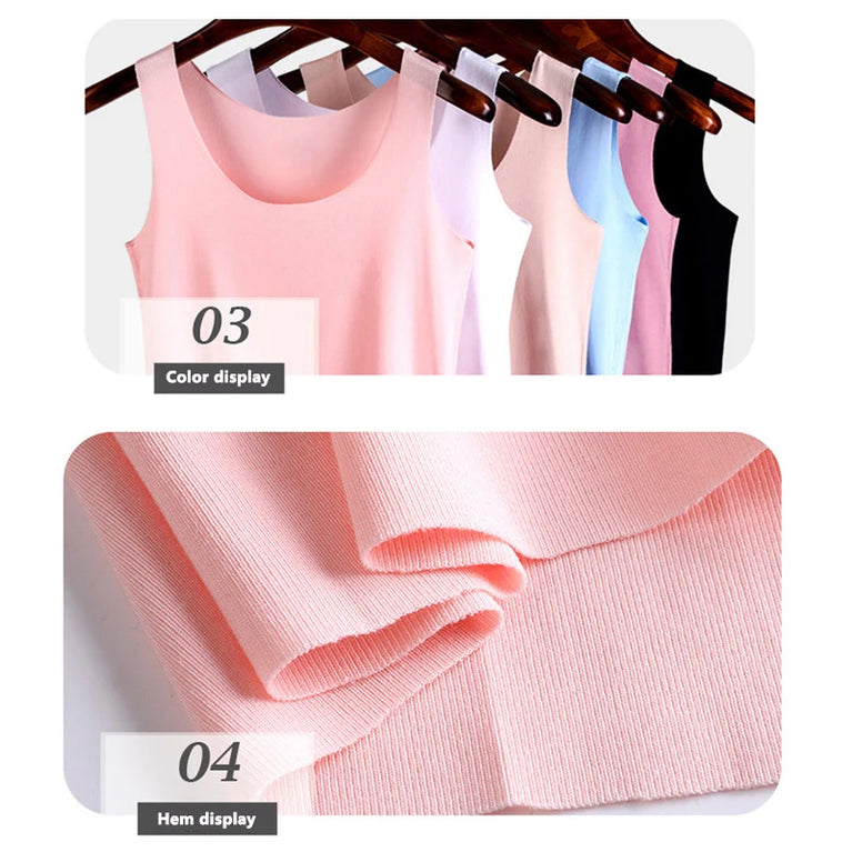 Women Summer Tight Fit Sleeveless Street Tank Top Bra