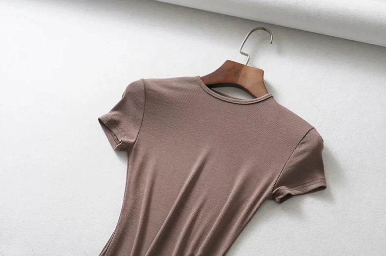 Button-Detail Short Sleeve Bodysuit | Sexy Slim-Fit Summer Romper