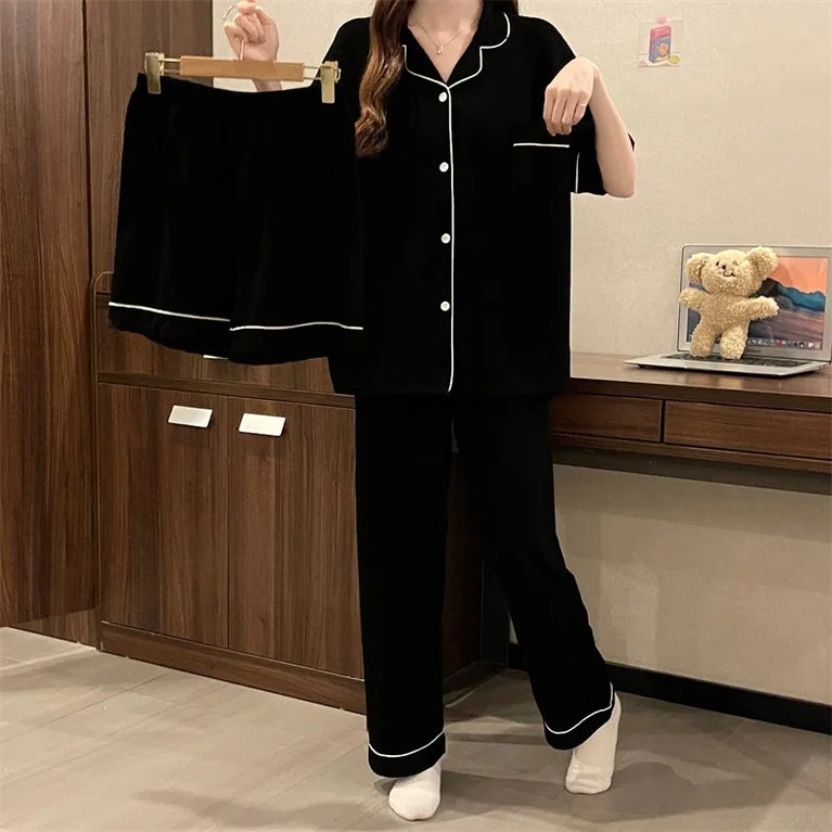 Unisex 3pc Cotton Home Clothes Set | Summer Casual Loungewear