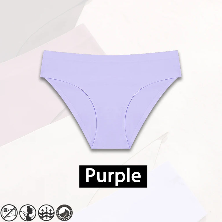 Sexy Ice Silk Women's Underwear – Low-Waist Seamless Invisible Briefs