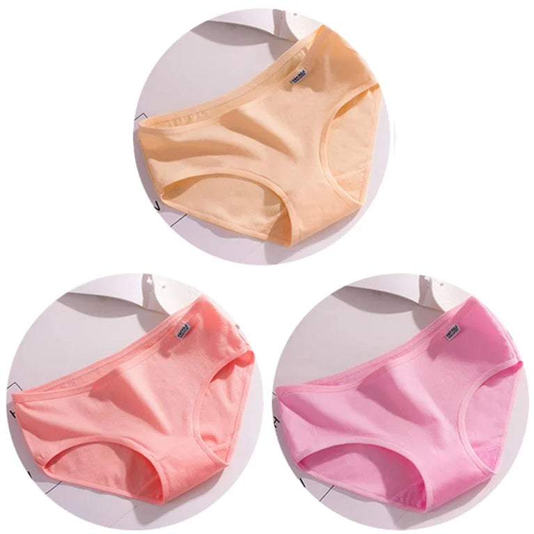 3pc Mid-Rise Cotton Briefs | Breathable Plus Size Comfort Set