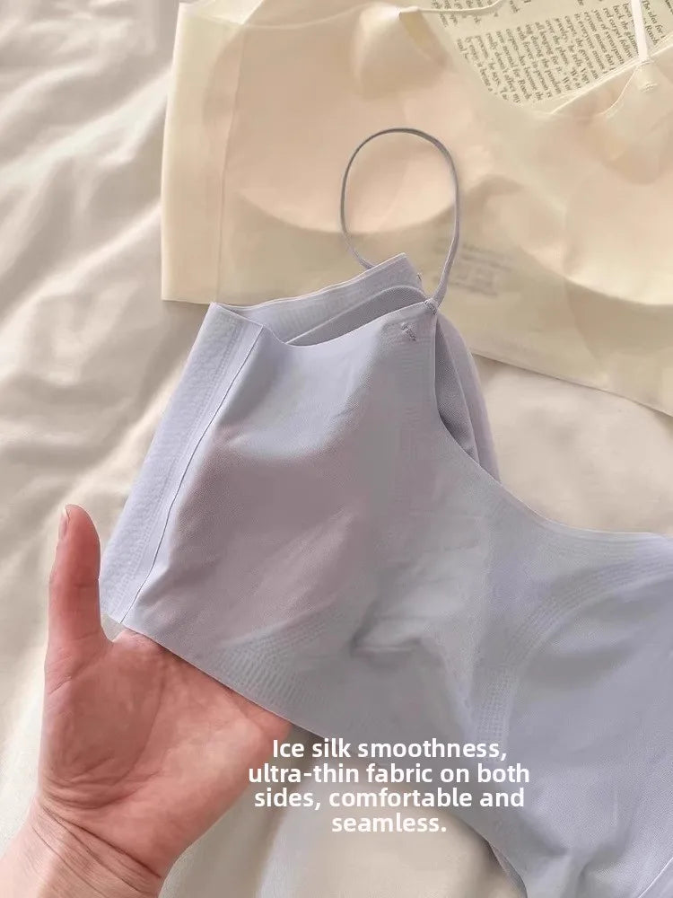 Summer V-Neck Seamless Bralette | Gathered No-Trace Comfort