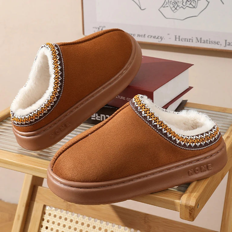 Plush Winter Platform Slippers | Warm Non-Slip Home Shoes