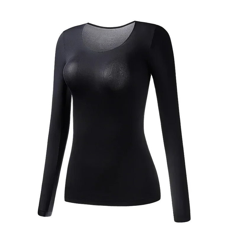 Women’s Ultra-Thin Thermal Top | Seamless Long-Sleeved Skin