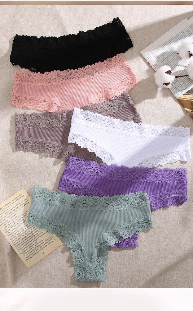 Comfort Cotton Brazilian Thongs (20-Pack) – Low-Rise Seamless Lace G-Strings