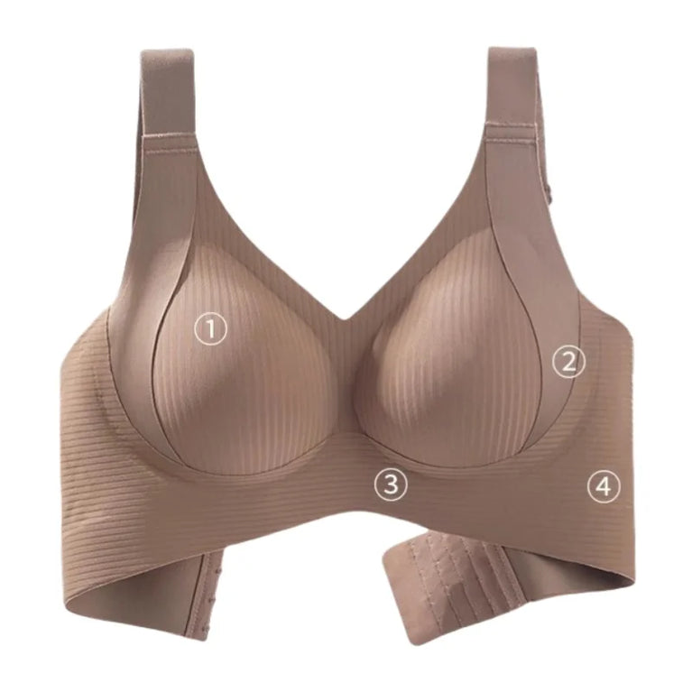 3PCS OllyMurs Push-Up Bra | Seamless V-Neck Wireless Fit