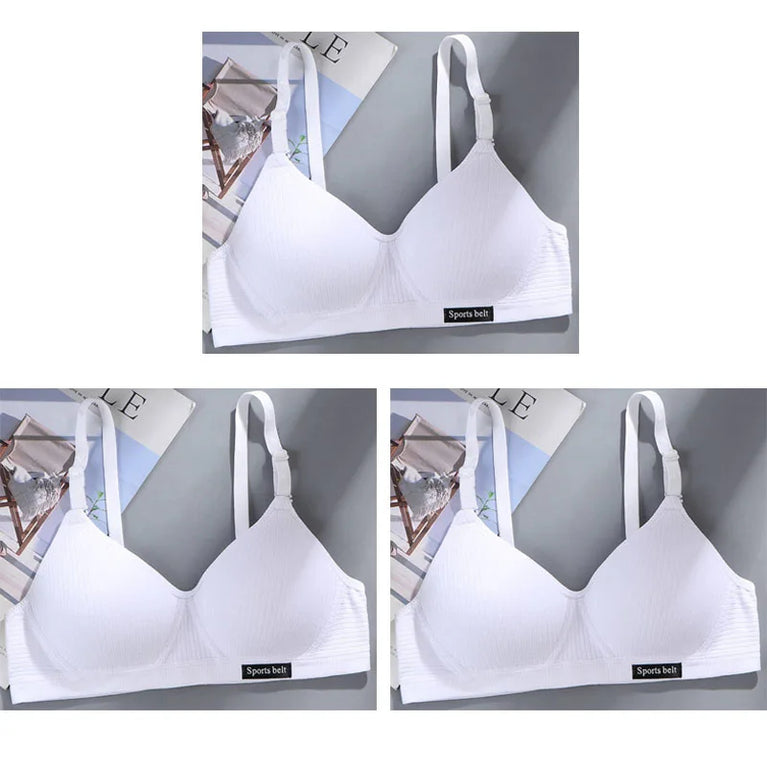 3-Piece Thin Teens Sport Seamless Training Bra Set – Soft & Skin-Friendly