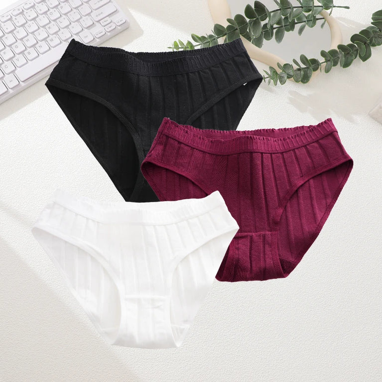 3pc Breathable Cotton Briefs | Low-Waist Dopamine Summer Set
