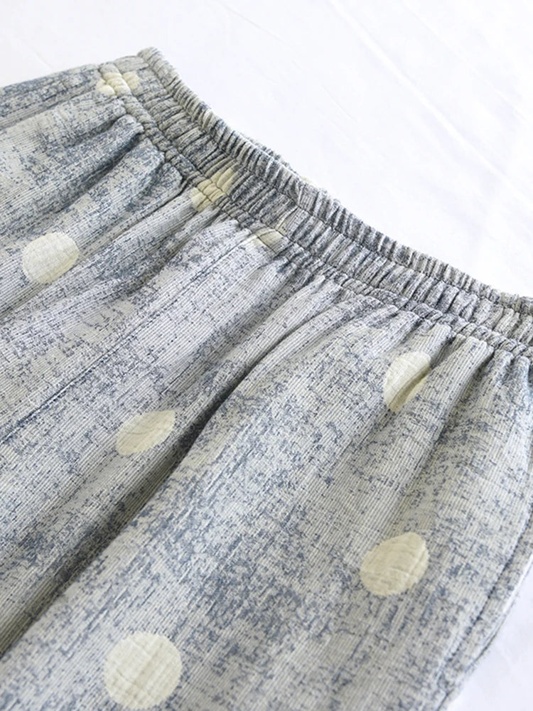 Cotton Linen Straight Leg Home Pants | Soft Summer Sleepwear