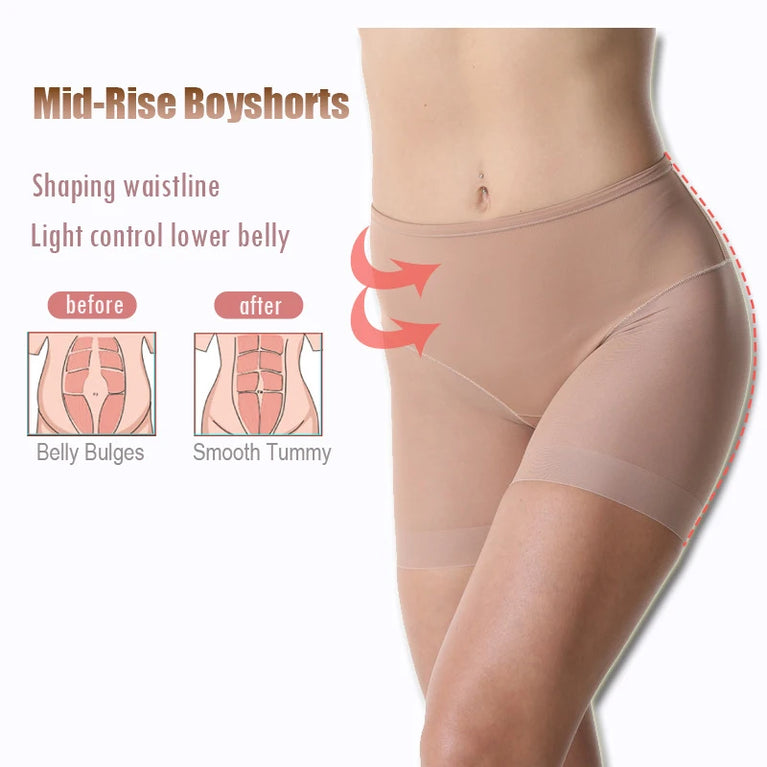 Women's Seamless Safety Shorts – High-Waist Anti-Friction Mesh Panties