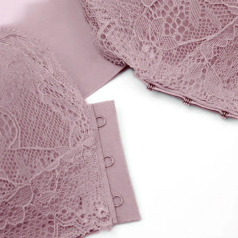 Lace Front-Buckle Vest Bra – Seamless Wireless "Gather" Support