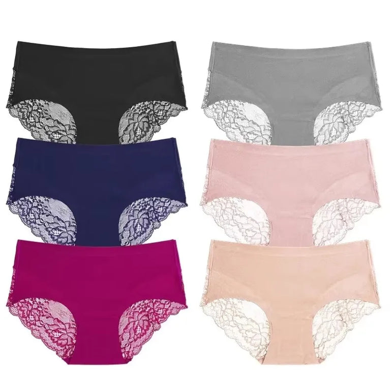 Silk-Satin Lace Briefs | Sexy Seamless Plus Size Lingerie