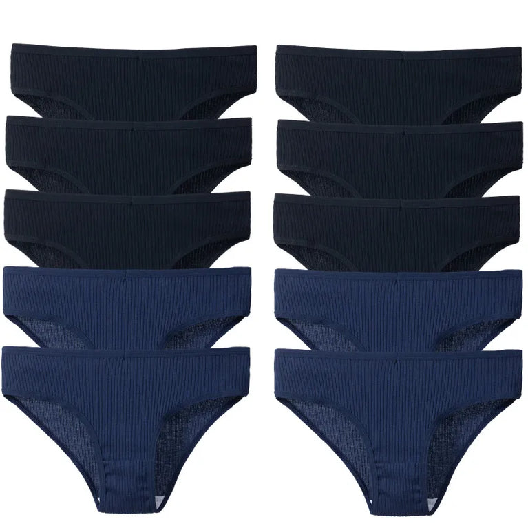 10pc Soft Cotton Briefs | Sexy Breathable Low-Waist Set