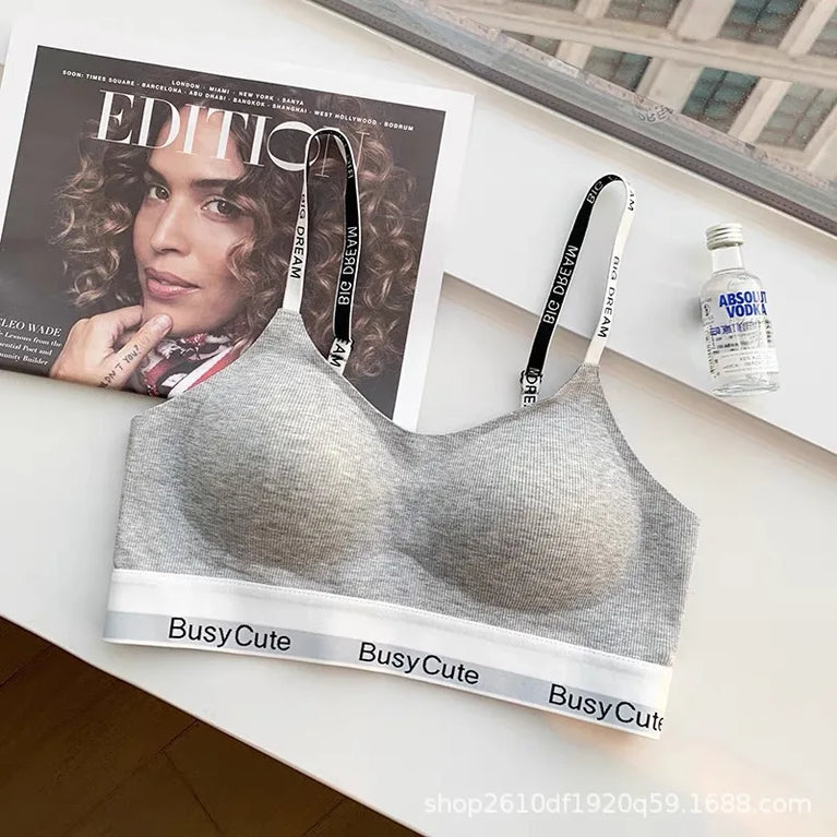 Seamless Deep V Cotton Bra – Wireless Everyday Comfort