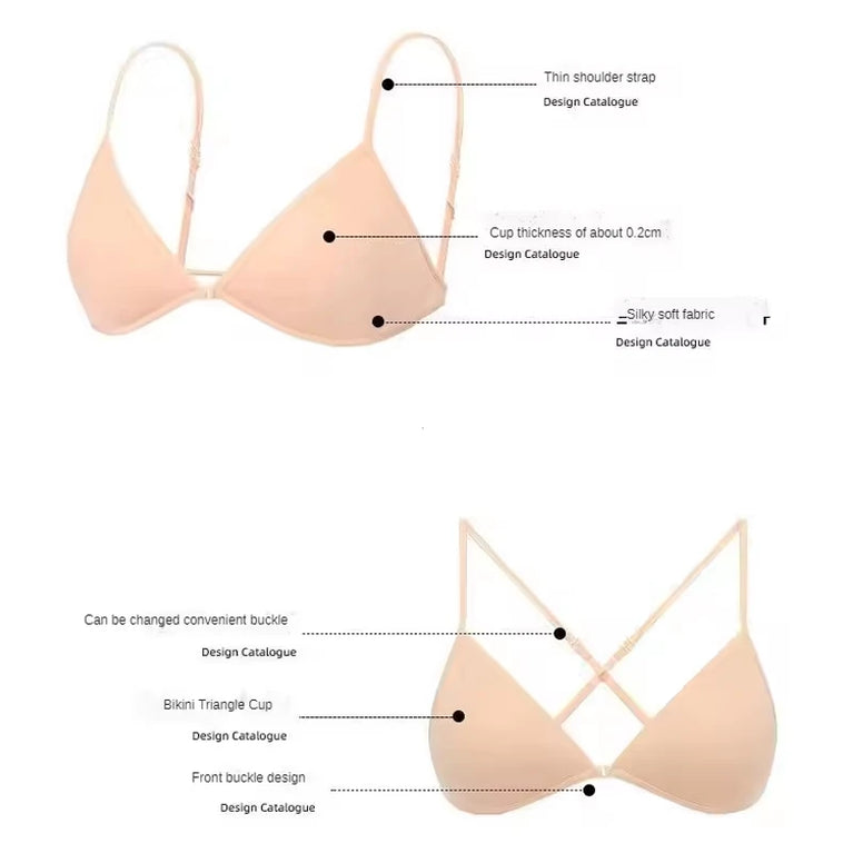 Front-Closure Triangle Bra | Seamless Summer Plunge