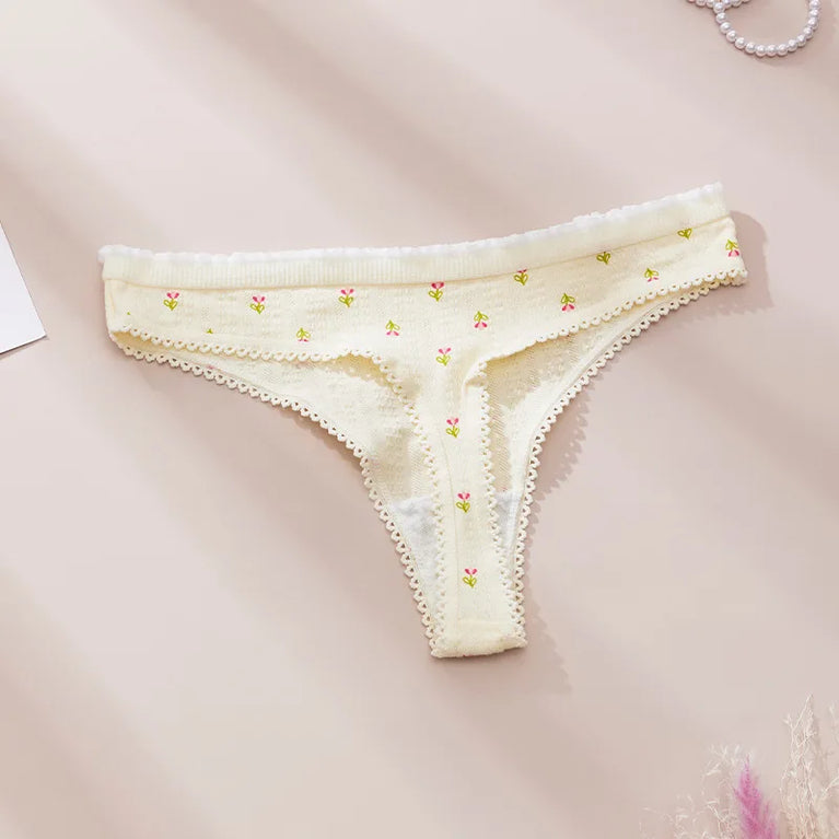 Cute Print Cotton Thongs | Soft Sexy Summer Tangas