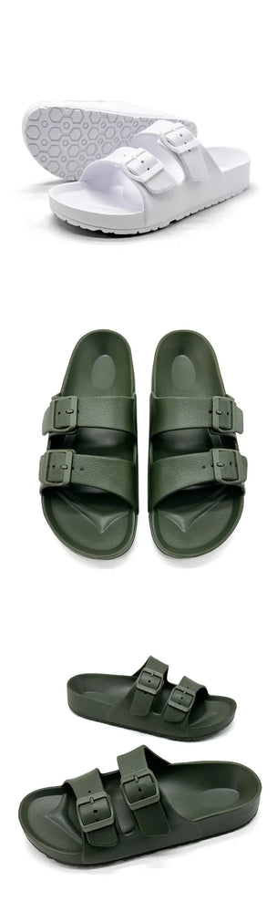 Double Buckle Slides | Thick Sole Anti-Skid Sandals
