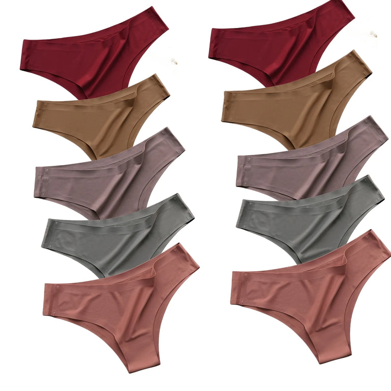 Seamless Ice Silk Briefs (10-Pack) – Low-Rise Ultra-Thin Performance Panties