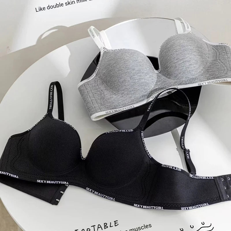 All Of Me Letter Strap Push-Up Bra | Wireless Plunge Support