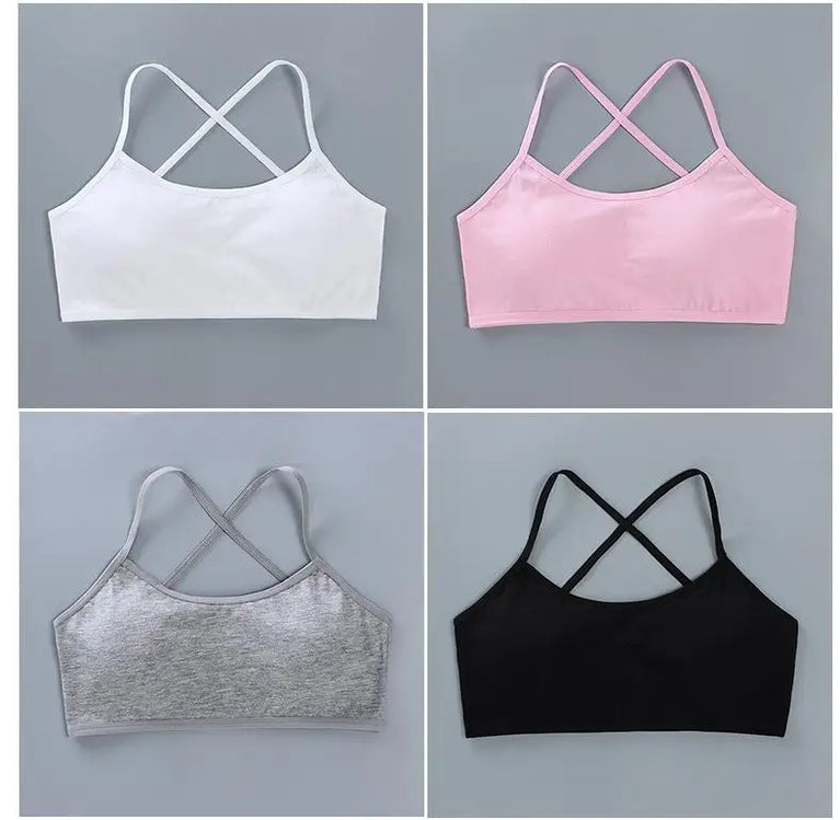 3-Pack Cotton Training Bras | Soft Teen First Camisole