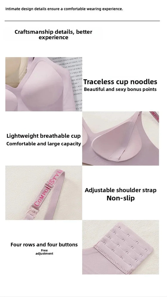Seamless Letter-Strap Nursing Bra | Anti-Sagging Summer Fit