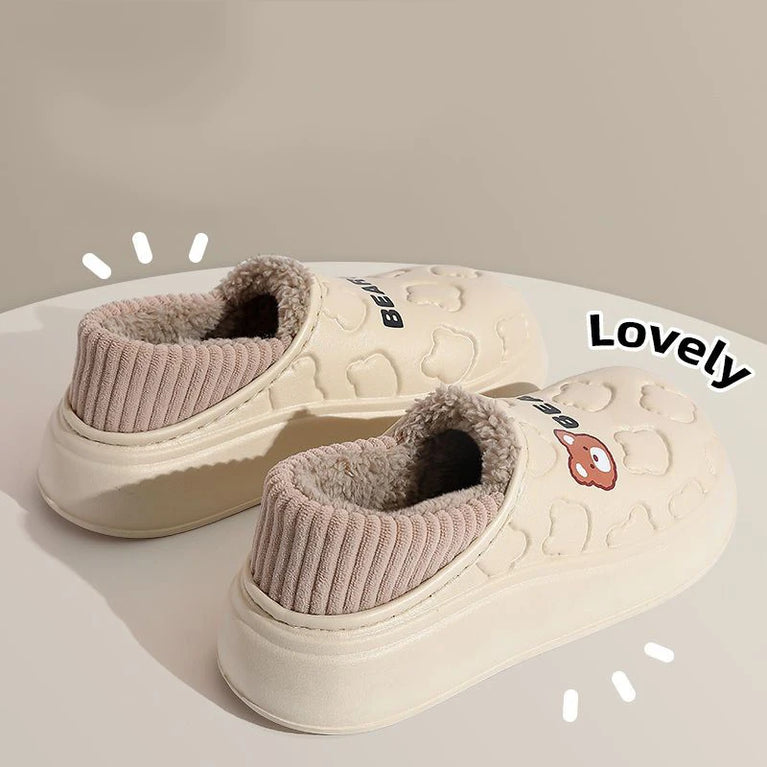 Waterproof Plush Winter Slippers | Warm Anti-Slip Home Shoes